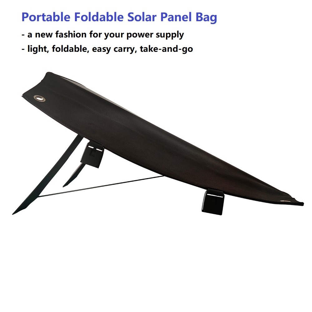 R UAPOW 50W Foldable Solar Panel Portable Bag Carry-and-Go Easy Life Companion Rechargeable Solar Energy System Power Supply