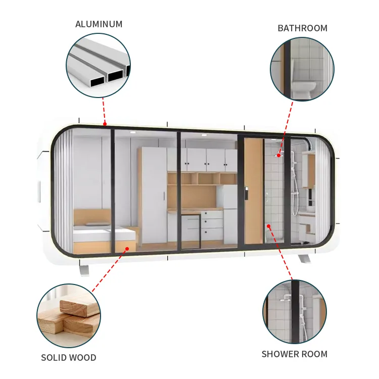 Outdoor Prefab Apple Cabin Living and Working Modular Design Office Pod Prefabricated Container House for Hotels