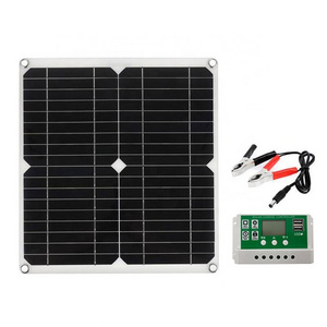 Tiktok RV Car Emergency power supply 25W Mono Solar Panel Kit battery charger with 100A Controller 15V For RV Car Boat Camper