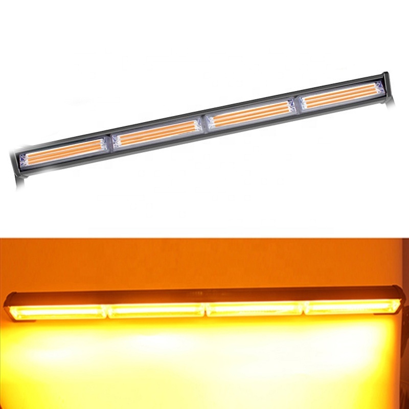 2024 Trend hot sale 4LED 40W 12V-24V COB LED Strobe traffic advisor Light Bar with suction Amber Flashing Emergency Warning Lamp