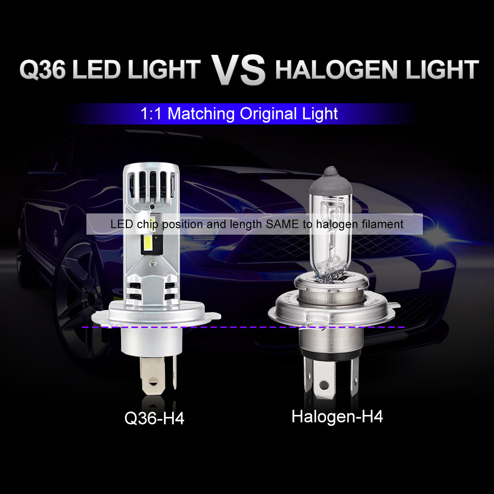 Wholesale 2024 hot Q36 High power Faro Luces para Auto H4 9003 focos Super White 20000LM Car LED Headlight Bulbs High Low Beam