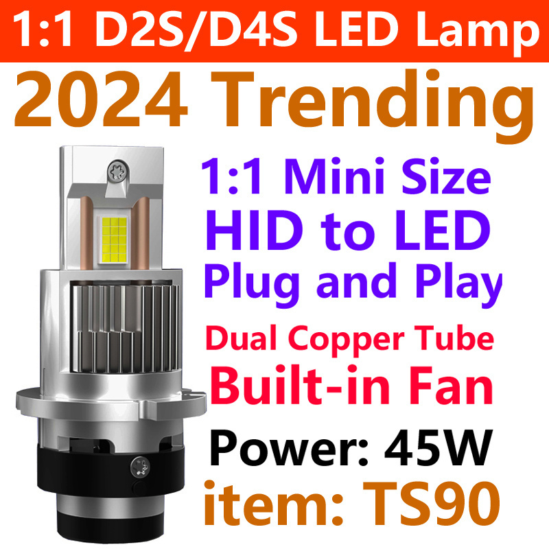 2024 trends 1:1 D4S 45W HID To LED Mini Car light auto Headlight Bulb D4S Avto lamp For Cayenne For Toyota For Lexus For Honda