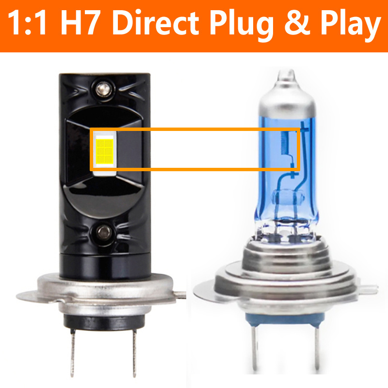 2PCS 1:1 plug & play H7 fanless lamp Z35 auto headlamp car light led headlight bulb for motorcycle for Honda & Yamaha & Kawasaki