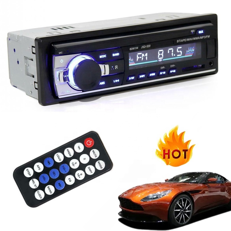 Estereo para auto carro coche FM /TF/USB /AUX-in Car Stereo Radio Avto truck MP3 Player JSD 520 1 DIN 12V MP3/WAV player for car