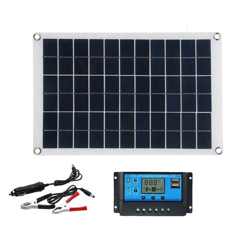 Tiktok RV Emergency power supply 20W Solar Panel Kit battery charger with 100A Controller 18V For RV Car Boat Camper Trailer