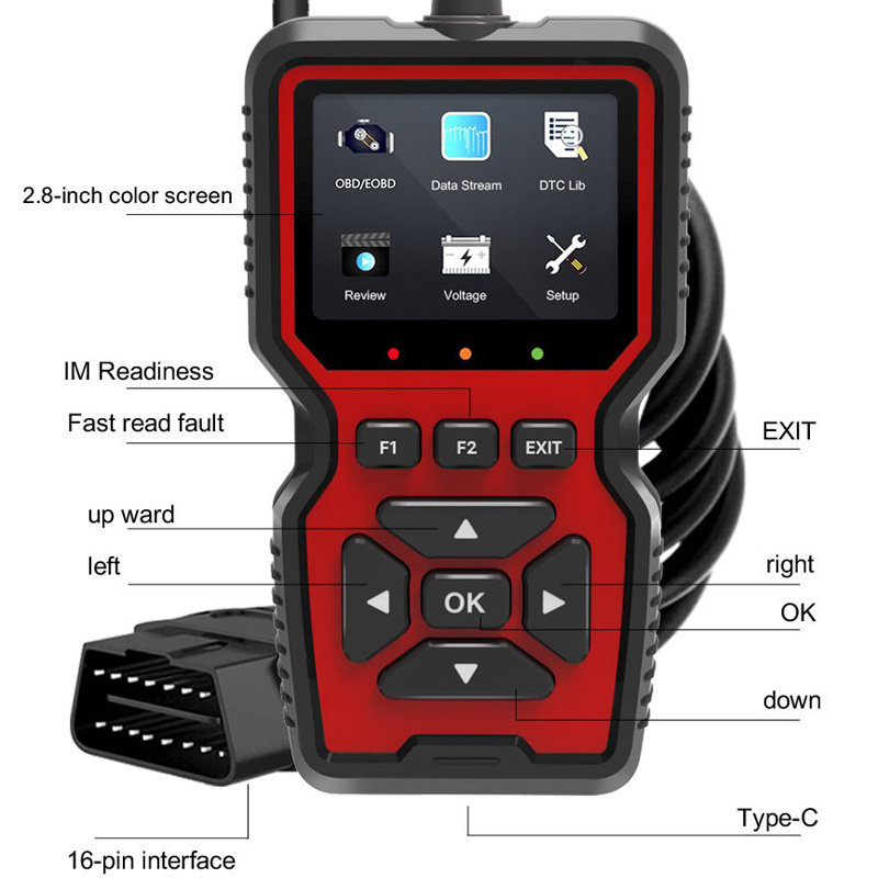 2024 trending V519 avto OBD2 escaner Auto EOBD Scanner For car Check Engine Fault Code Reader PK NT301 CR319 CR 319 hot in USA