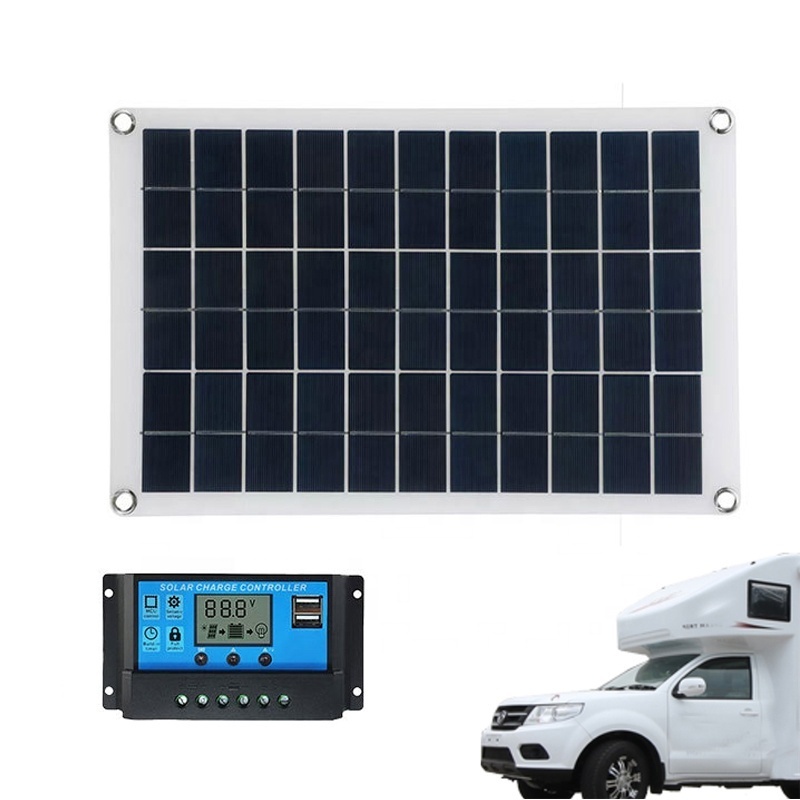 Tiktok Auto emergency power supply Portable 20W Solar Panel Kit battery charger with 100A Controller 18V For RV Car Camper