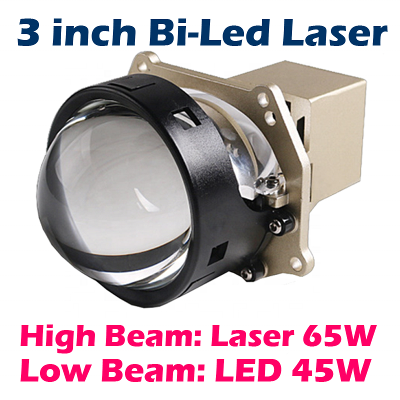 65W Bi led laser  Projector Lens 3 inch 55W 12V Headlight Avto Headlamp Universal Retrofit  Auto lighting System PK Laser