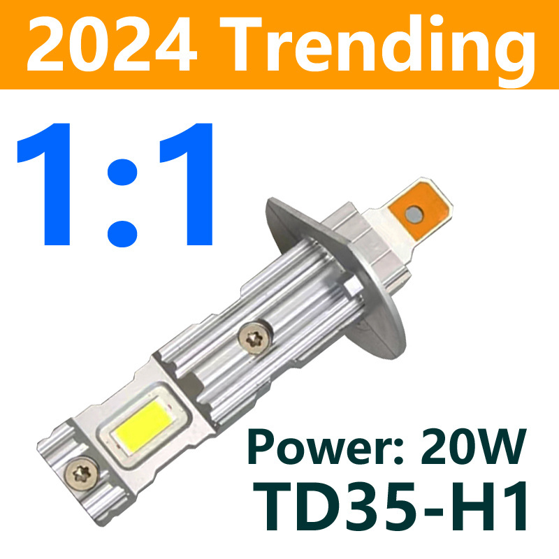 2024 trends high power Fanless 1:1 TD35 H1 Light CSP 20W Faros Luces Car LED Lamp Headlight bulb H3 avto headlamp Plug and Play