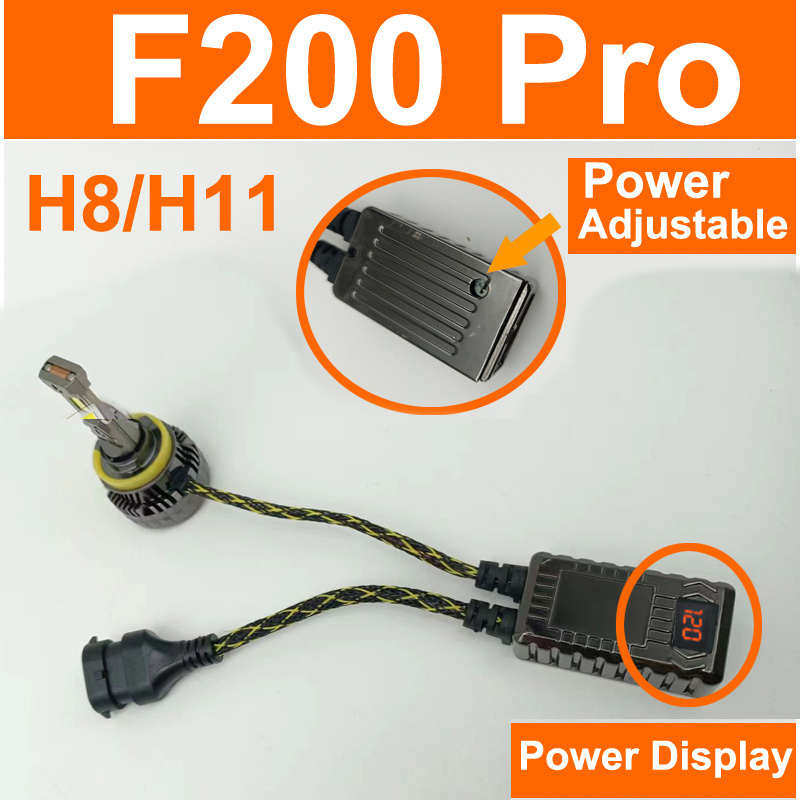 2024 trend in Vietnam F200 Pro 50000LM H8 H11 240W Car Lights LED Headlight Bulb 300W Avto lamp /Power Adjustable/with Display