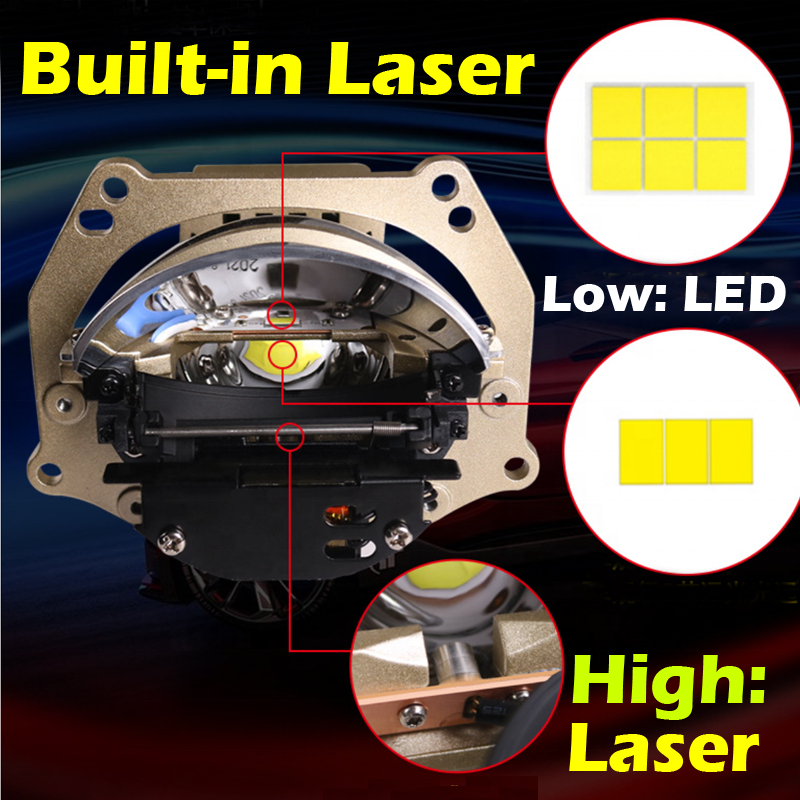 65W Bi led laser  Projector Lens 3 inch 55W 12V Headlight Avto Headlamp Universal Retrofit  Auto lighting System PK Laser