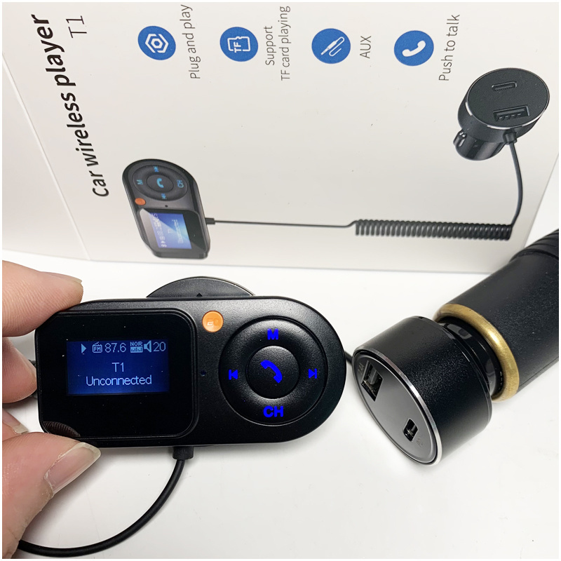 Trending USB Charger T1 PD Fast charging Car avto FM Transmitter MP3 Player with LCD Display Handsfree car kit Radio Adapter