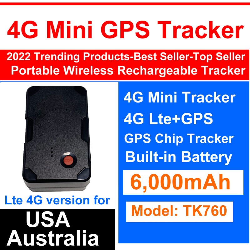 Exontek Portable Wireless GPS Magnetic mini 4G Lte tracker Locator TK760 Real Time tracking with SOS alarm 6000mAh Long standby