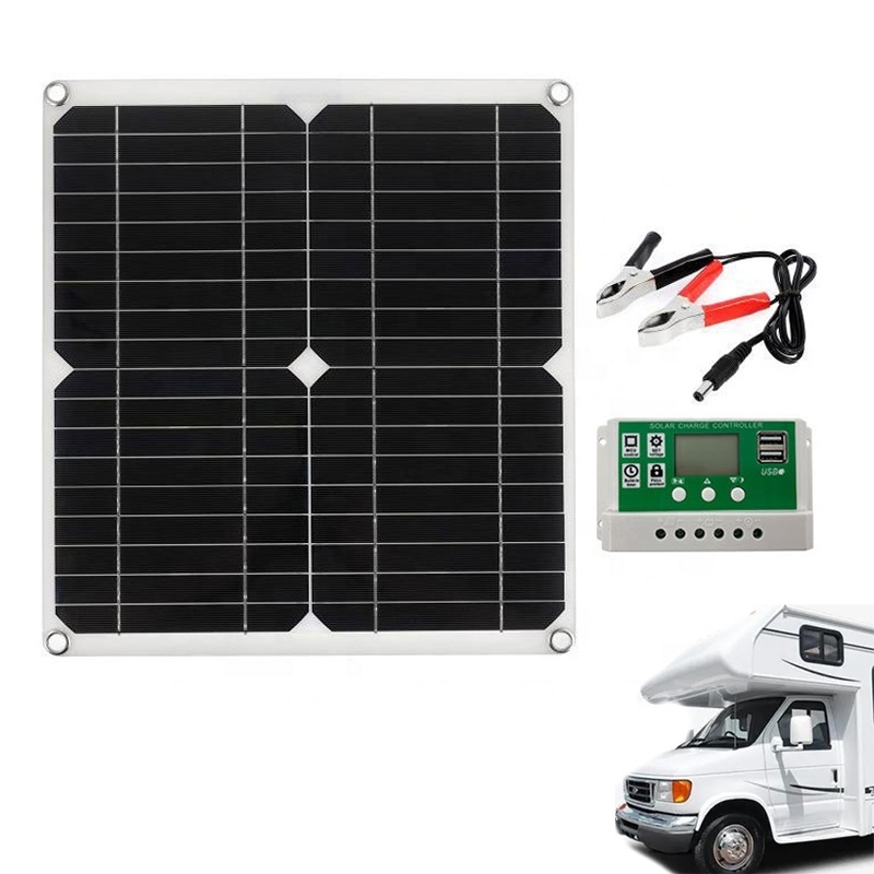 Tiktok Portable 25W Mono Solar Panel Kit avto auto Trickle battery charger Maintainer with 100A Controller 15V For RV Car Boat