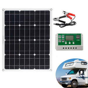 Tiktok RV Car power supply 40W Mono Solar Panel Kit battery Trickle charger Maintainer with 100A Controller 18V For RV Car Boat