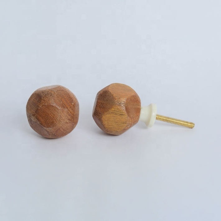 Knobs Wood Solid Round Wooden Kitchen Cabinet Pull Handle Wood Knobs