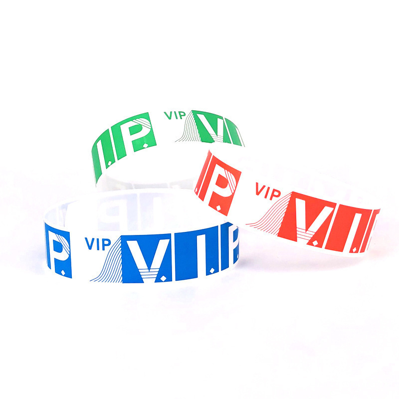 Wholesale Custom Printed Silicone  Personalised Event Party Logo Bracelet Cheap Waterproof Disposable  Wristbands