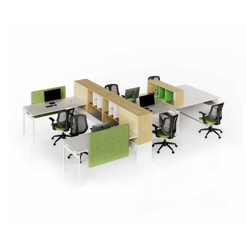 Modern workstation cluster cubicles modular 6 seat office partition workstation office desk