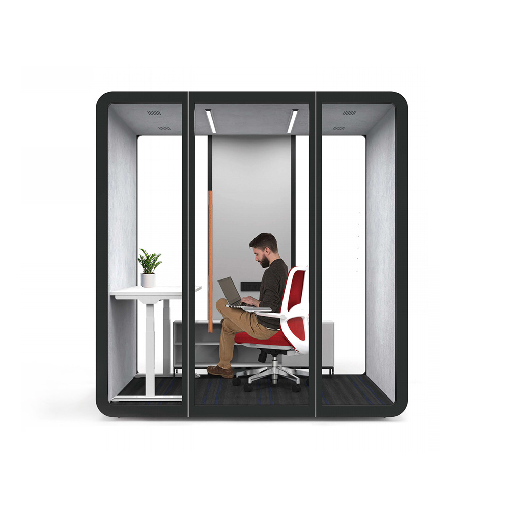 Prefab Work Pod Office Indoor Meeting Booth Movable Soundproof Office Booths Modern Aluminum Phone Booth for Sale