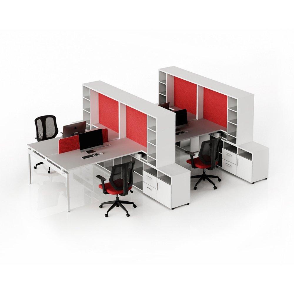 Modern workstation cluster cubicles modular 6 seat office partition workstation office desk