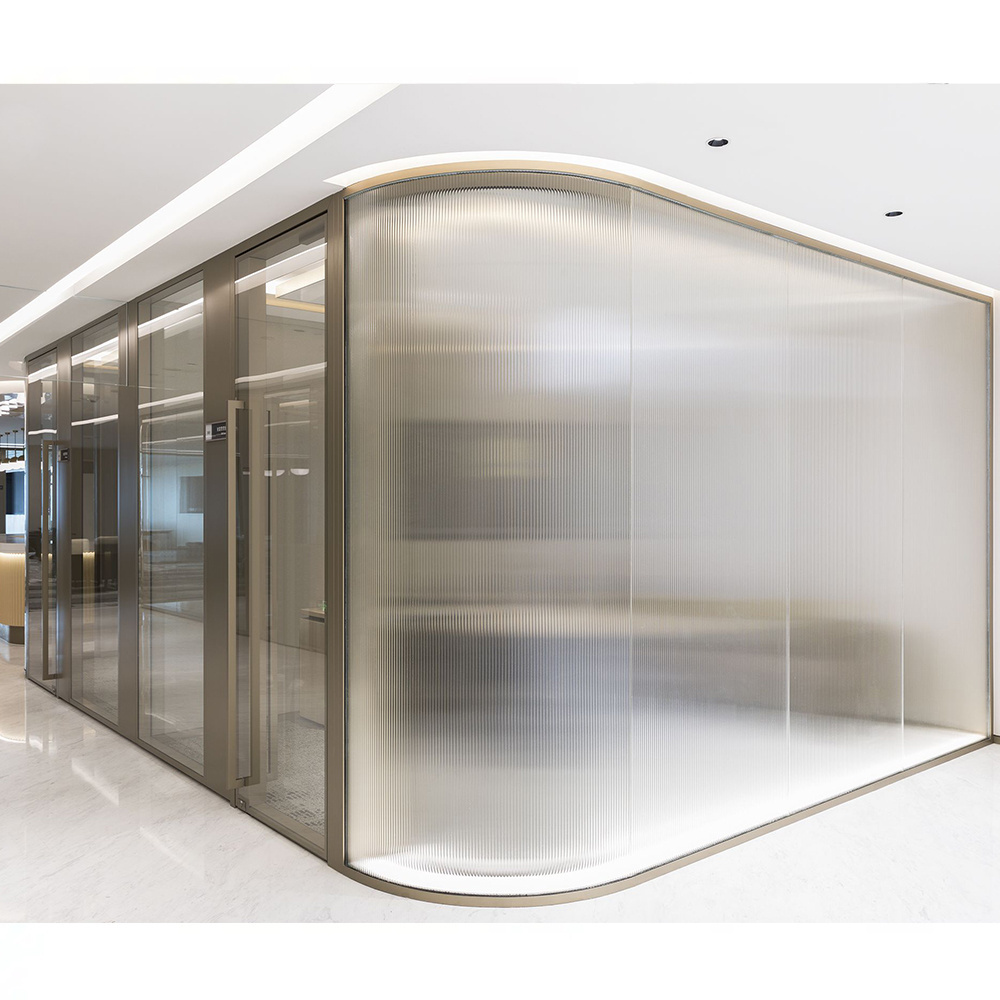 Divider Soundproof Aluminum Double Glass Wall Aluminium Frame Glass System Office Partition