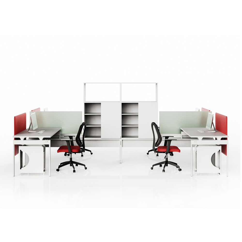 Modern workstation cluster cubicles modular 6 seat office partition workstation office desk