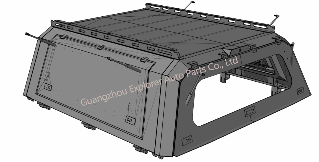 Steel Pickup Canopy for Hilux Revo Rocco Vigo with Three Doors Hardtop Topper Camper Bed Tonneau Cover for Hilux Canopy