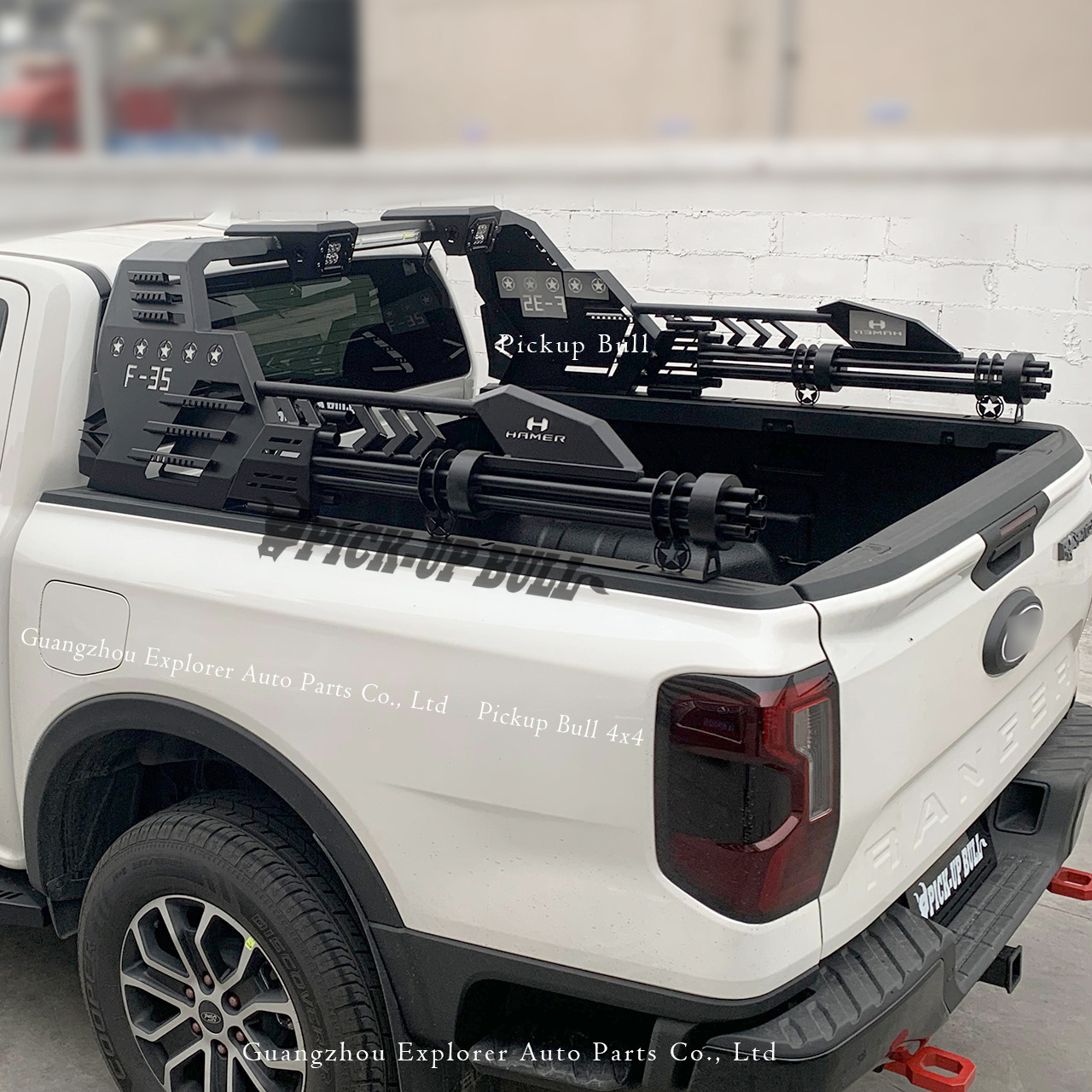 Universal Roll Bar for Pickup Ranger Hilux Revo Vigo Navara Dmax with Gatling Shape F35 Lightning II Attack Fighter Roll bar