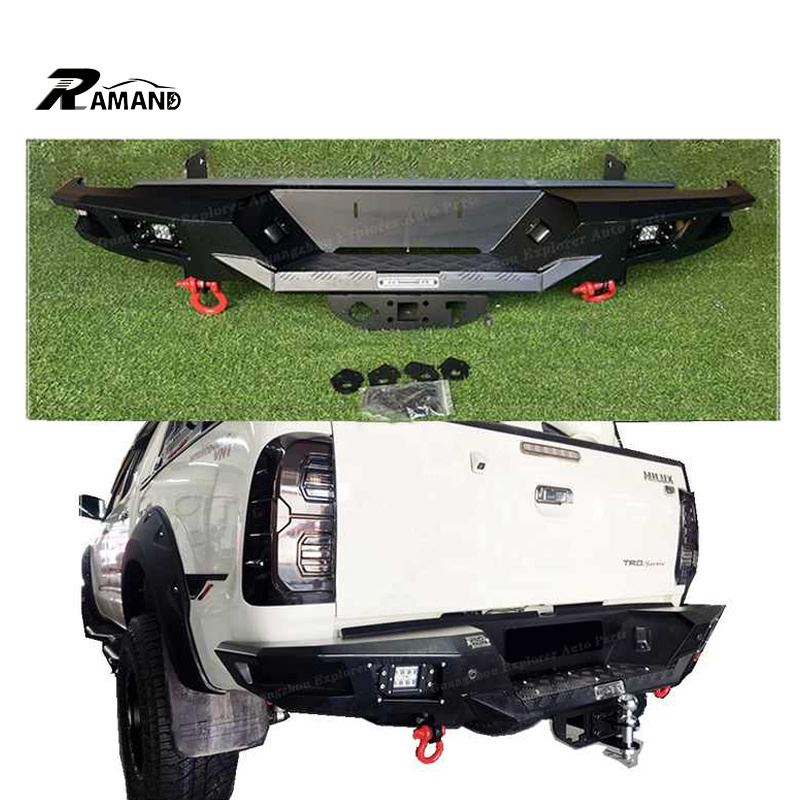 HM Steel Car Bumper Bar for Hilux Vigo 05-15 Accesorios Exterior Decoration with LED Winch Bracket Vigo Real Bumper