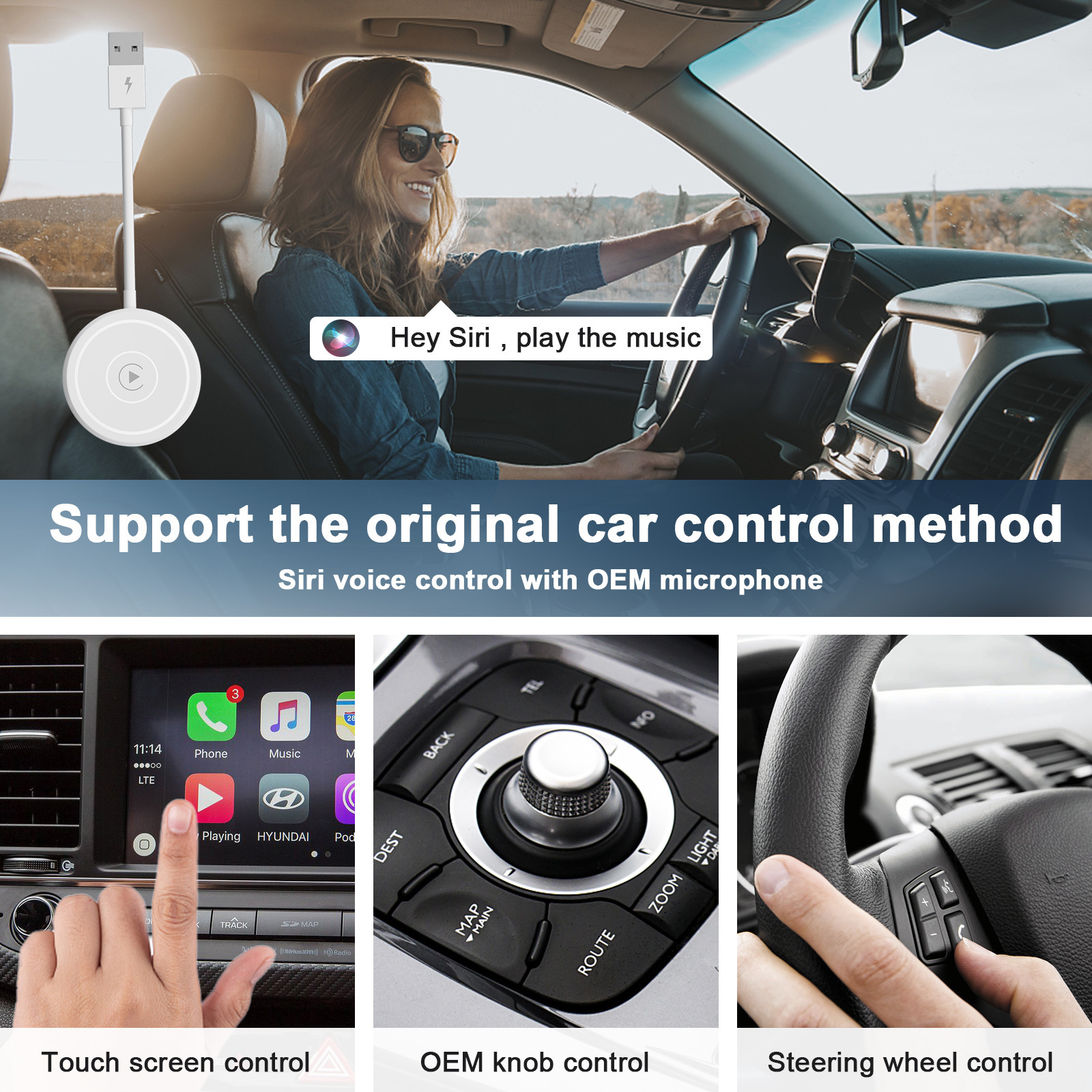 AuroraLink Carplay Ai Box Mini TV Box 2023 New Wireless Carplay Dongle Iphone carplay wireless adapter