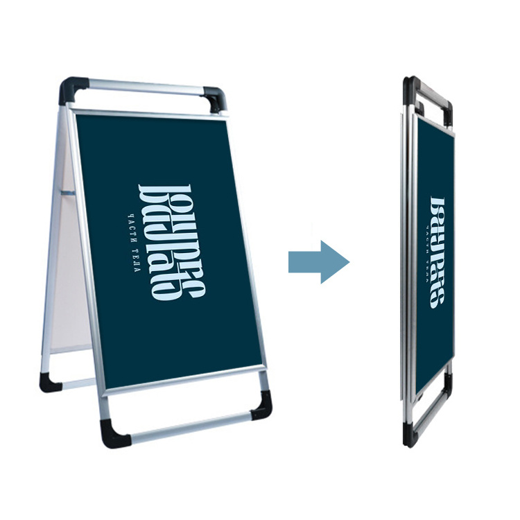 Updated Version A frame double side advertising Outdoor portable pavement sign Hand Carried Poster Stand