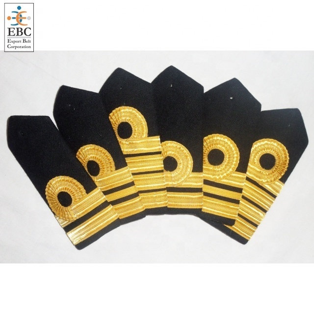 OEM Shoulder Board for Engineers 3 Stripes Ring Diamond Gold Braid Deck Operations Shoulder Epaulet High Quality