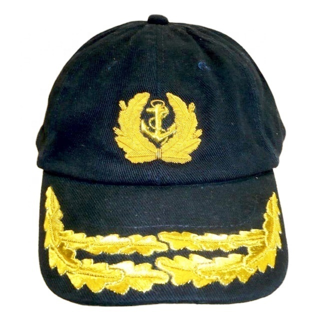 Wholesale Maritime Captain Desk Officer Peak Cap Wholesale Custom Embroidery Logo 6 Panel Camouflage Camo Baseball Cap