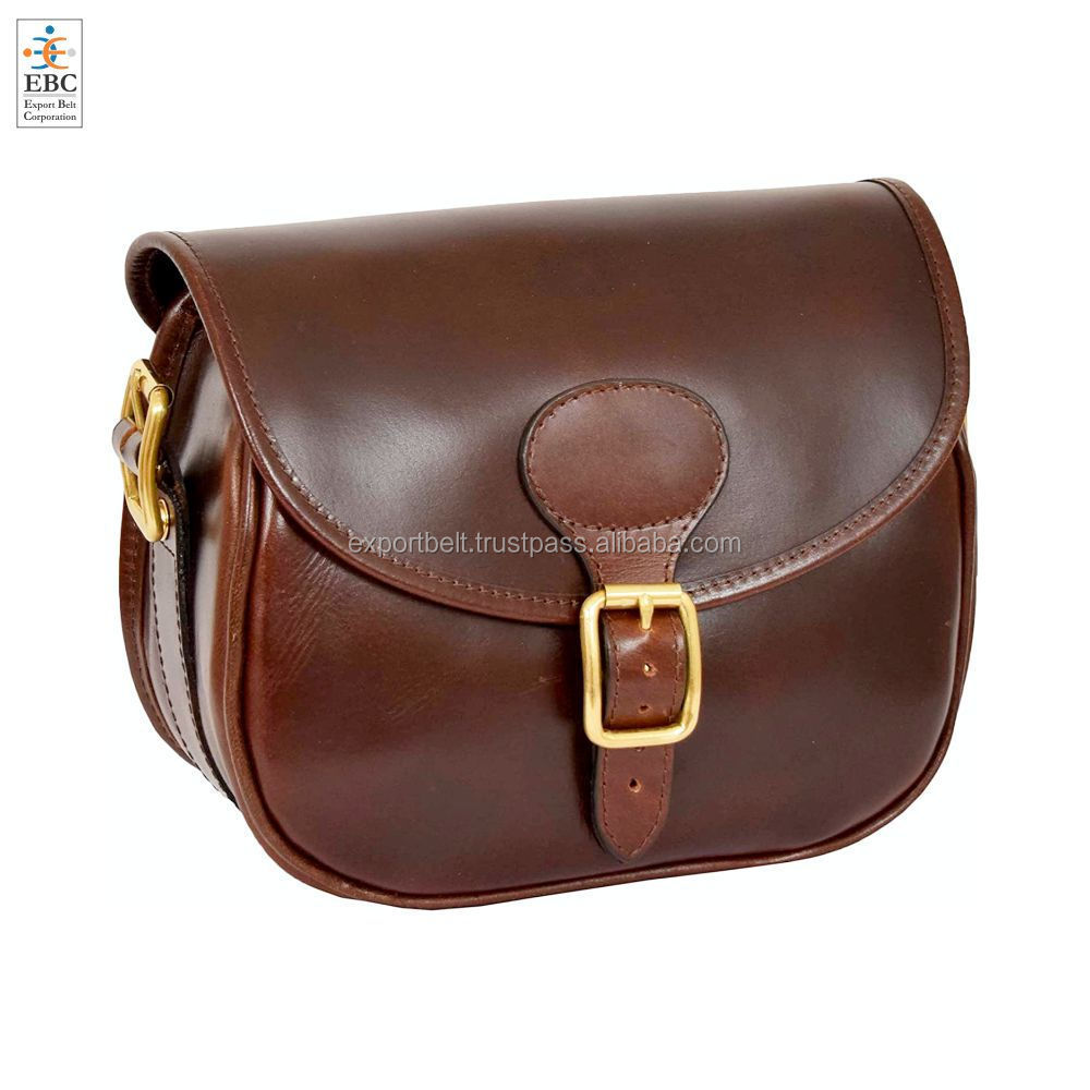 OEM Leather Storage Bags Made of Cowhide Hand Sewn Wholesale Cartridge Shoulder Bag Storage and Carrying in Leather Cases