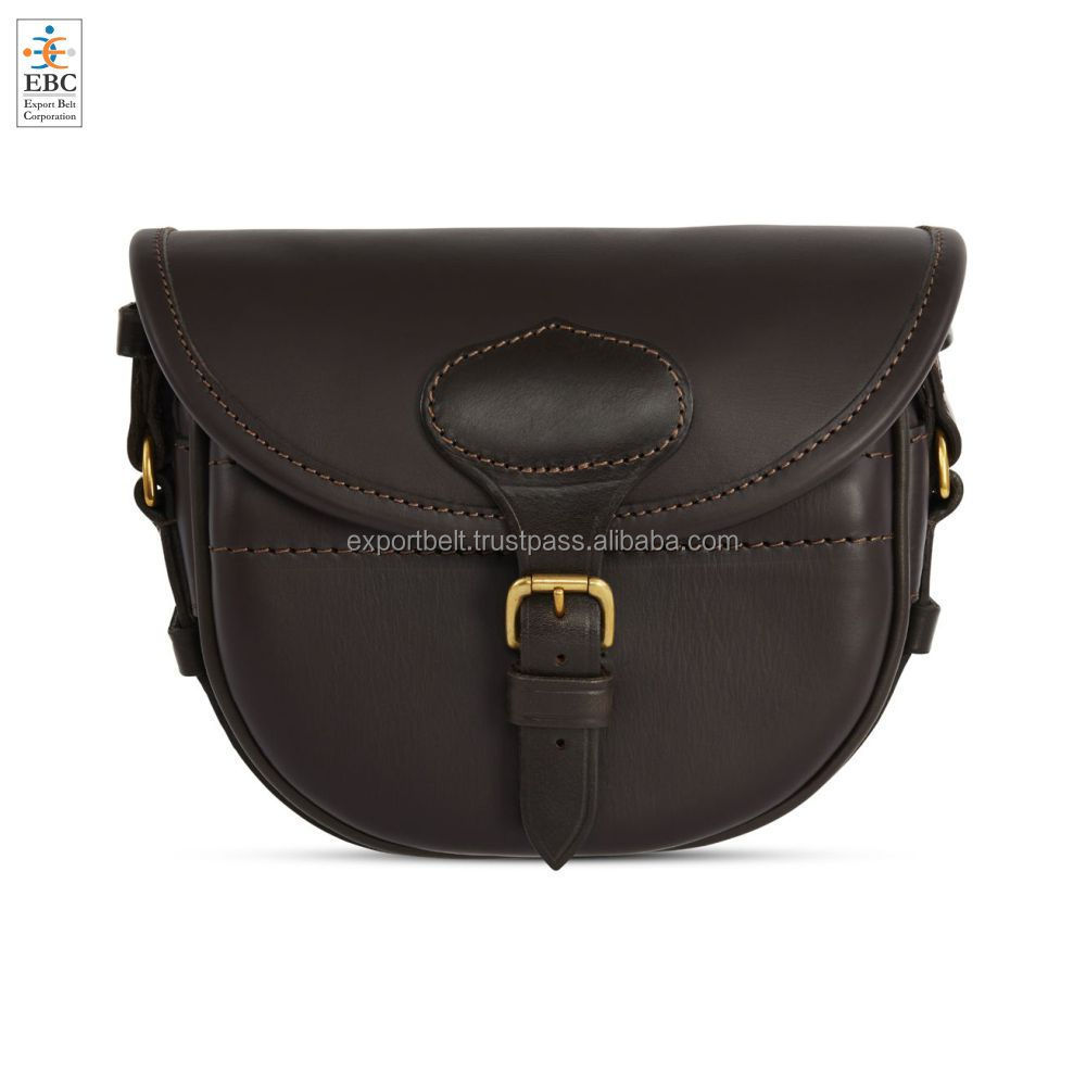 OEM Leather Storage Bags Made of Cowhide Hand Sewn Wholesale Cartridge Shoulder Bag Storage and Carrying in Leather Cases