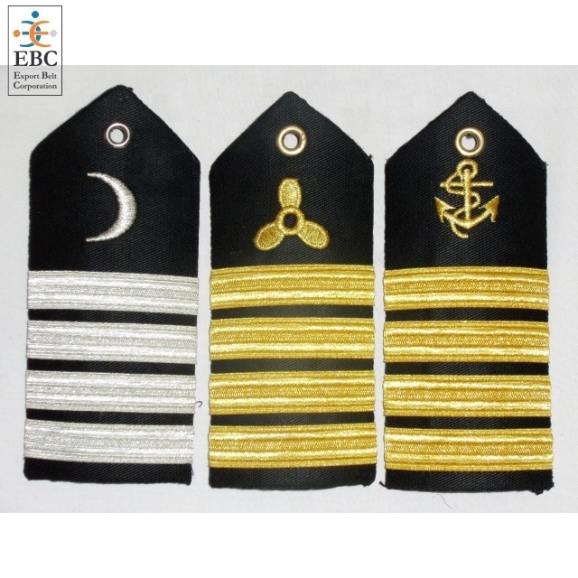 OEM Shoulder Board for Engineers 3 Stripes Ring Diamond Gold Braid Deck Operations Shoulder Epaulet High Quality