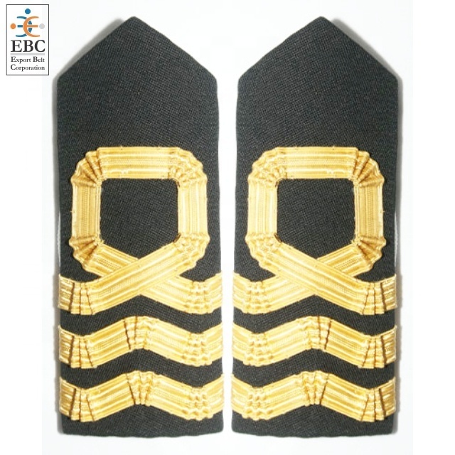 OEM Shoulder Board for Engineers 3 Stripes Ring Diamond Gold Braid Deck Operations Shoulder Epaulet High Quality