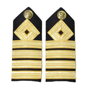 OEM Shoulder Board for Engineers 3 Stripes Ring Diamond Gold Braid Deck Operations Shoulder Epaulet High Quality