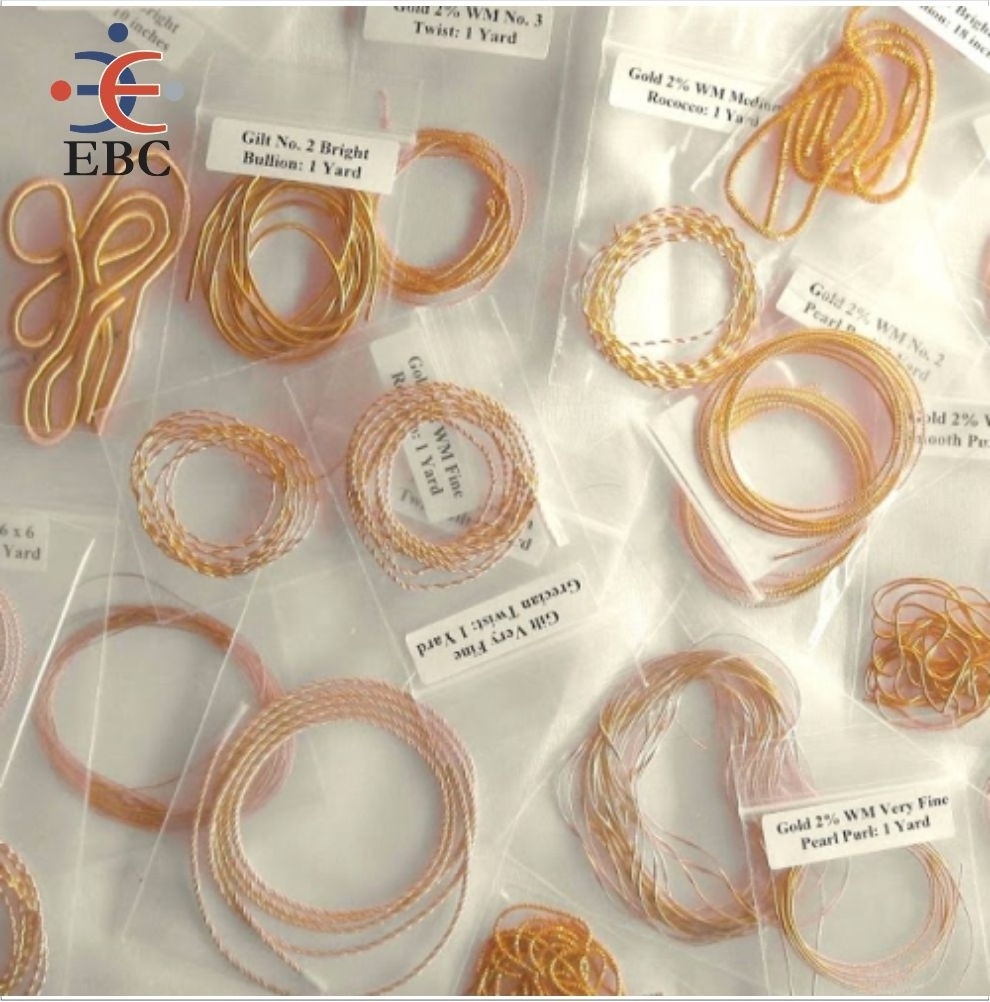 Best quality Matte Finish thin French Bullion Fine purl wire for beaded and Goldwork Hand Embroidery