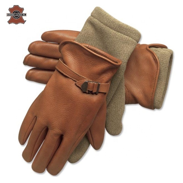 Genuine Leather Goat Skin Brown Color Soft Fashion Customized Gloves Leather gloves from Pakistan