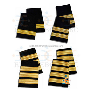 OEM Epaulettes Soft Straps Ground Officers Boards Deck Officers 4 3 2 1 Bars Gold Stripes on Black or Dark Blue Fabric