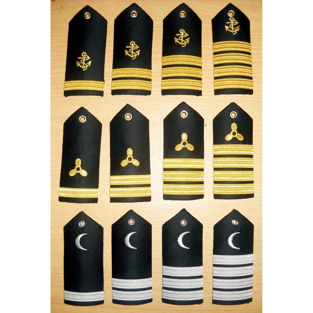 OEM Hard Shoulder Board Epaulette Merchant Deck Officer Gold Stripes Diamond Tuck Shoulder Boards