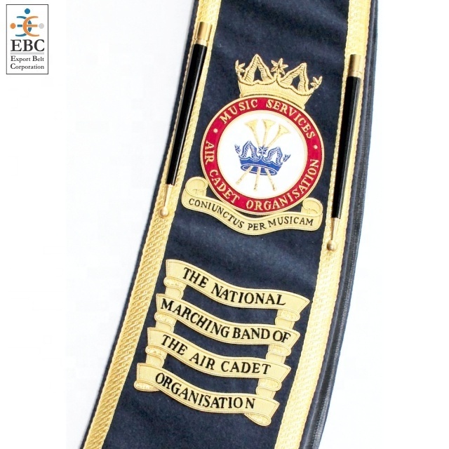 Wholesale Premium Drum Pipe Major Baldric Sash Hand Embroidered Ceremonial High Quality Custom Design OEM Adjustable Sashes