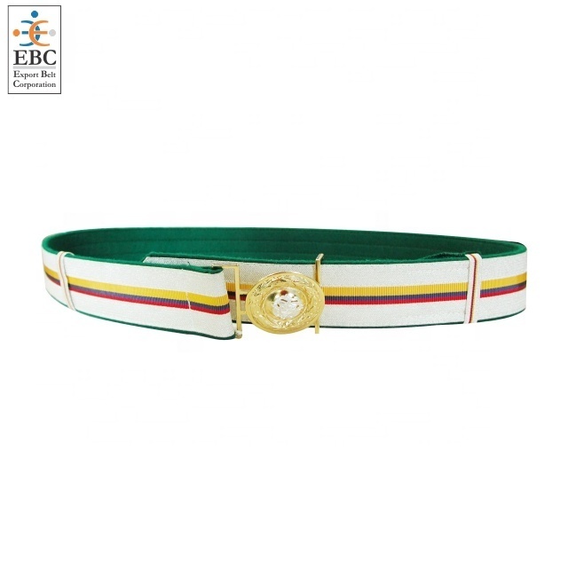 Ceremonial Gold Lace Belt with Gold Buckle and Sword Slings Reinforced Backing with Genuine Leather Base with Adjusters