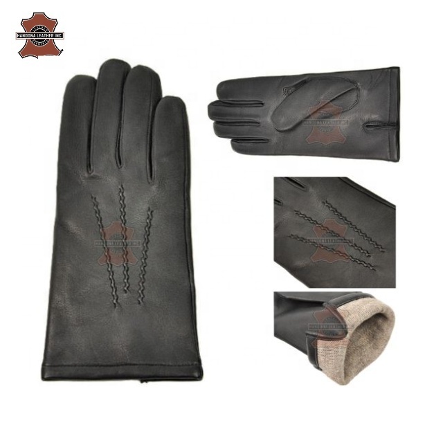 Genuine Leather Goat Skin Brown Color Soft Fashion Customized Gloves Leather gloves from Pakistan