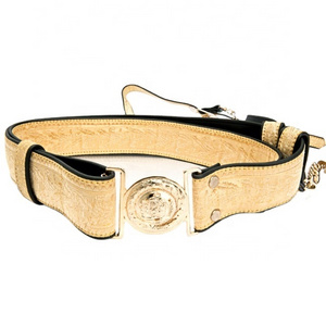 Ceremonial Gold Lace Belt with Gold Buckle and Sword Slings Reinforced Backing with Genuine Leather Base with Adjusters