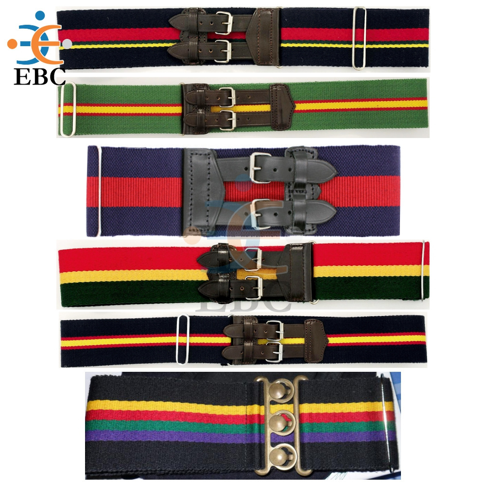 Custom Webbing Stable Belts Top Grain Cowhide Leather Straps or Brass Buckle in Gold Silver Chrome and Belt Adjuster Accessories