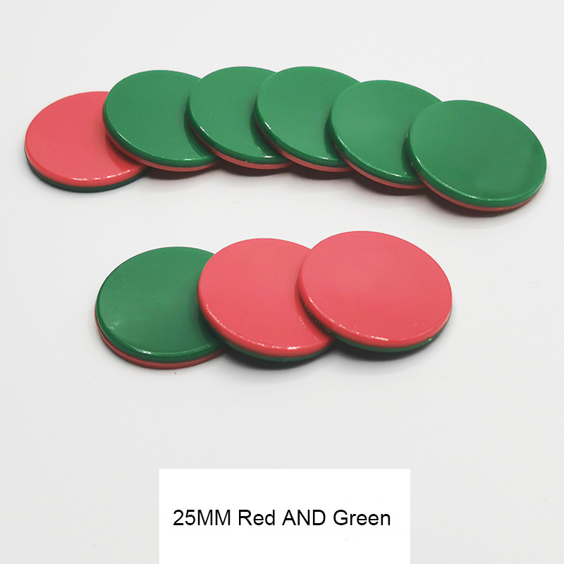 25mm New Arrival Cheap Price Mix Color Plastic Game Coins Plastic Token Coins Printed Numbers