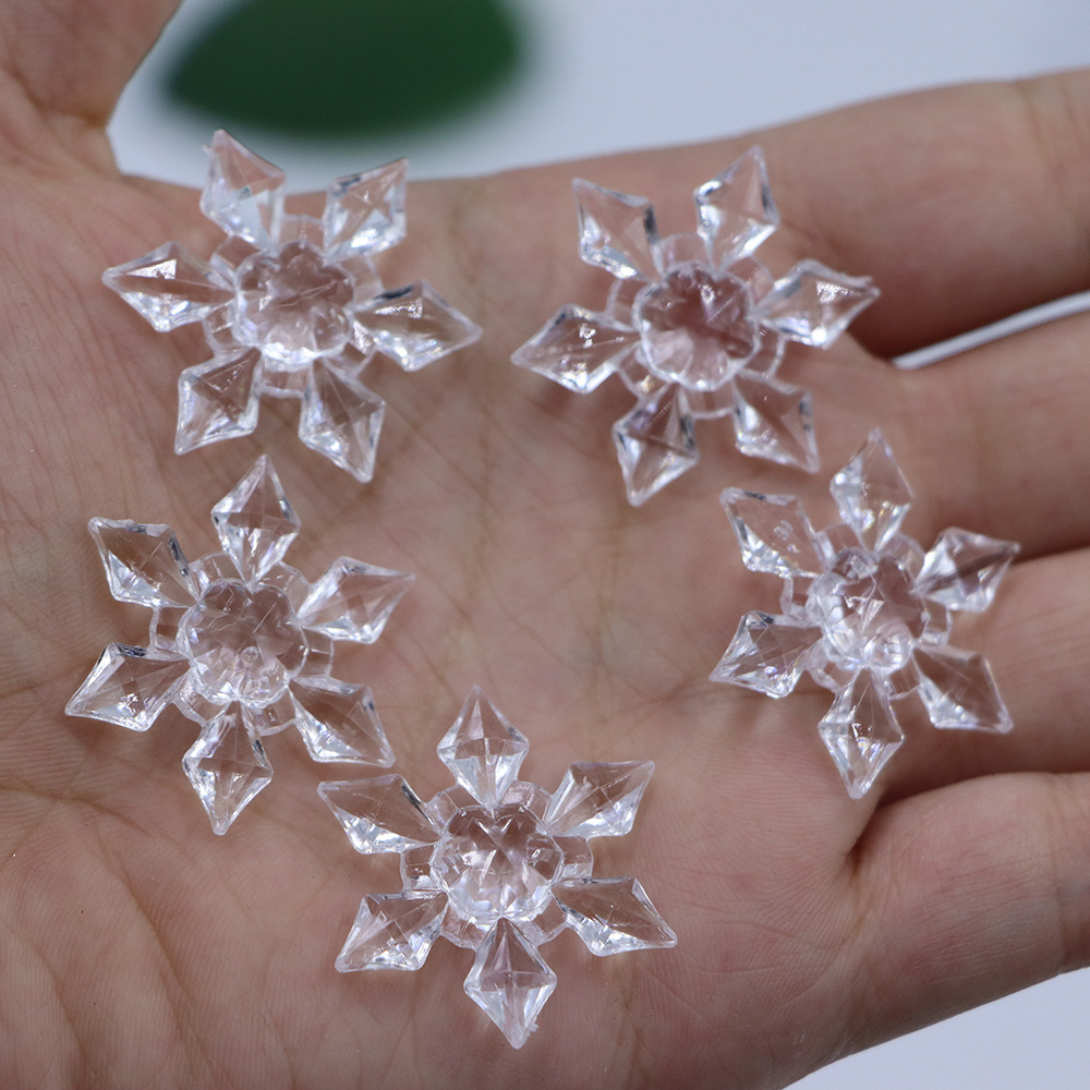 Christmas Ornaments Snowflake Decorations Acrylic Crystal Clear Snowflake Hanging Christmas Table Decorations For Xmas New Year