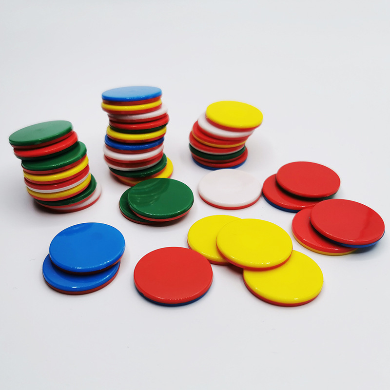 25mm New Arrival Cheap Price Mix Color Plastic Game Coins Plastic Token Coins Printed Numbers